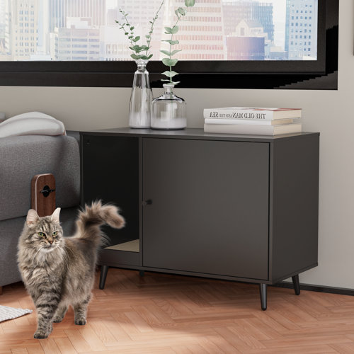 Tucker Murphy Pet™ Cat Litter Box Enclosure, Midcentury Cat Litter Box